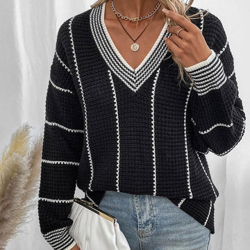 Pionowy Casualowy Luźny Sweter